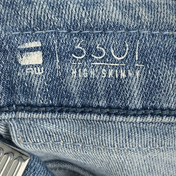 G-Star Raw  3301 High Skinny Jeans in Light Wash aged indigo size 27 waist 32L - Picture 7 of 16